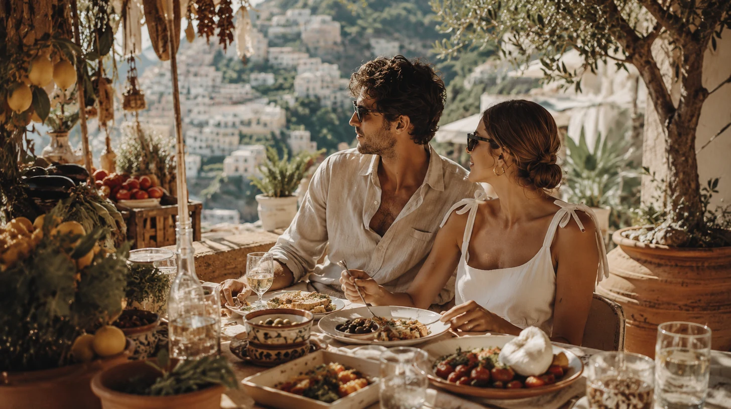 Mercato gastronomico internazionale con chef locale durante un gastro-tour